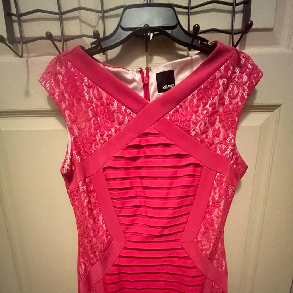 Mignon Hot Pink Lace Mini Dress